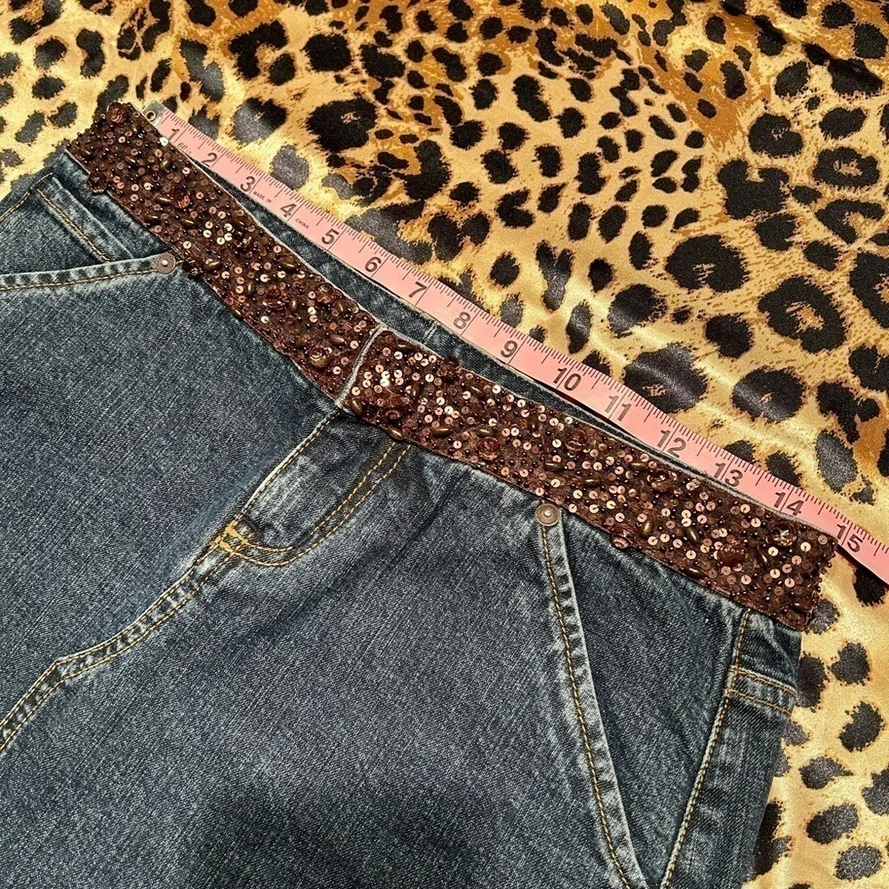 Express X2 Denim Laboratory Brown Beaded Waist Mini Skirt